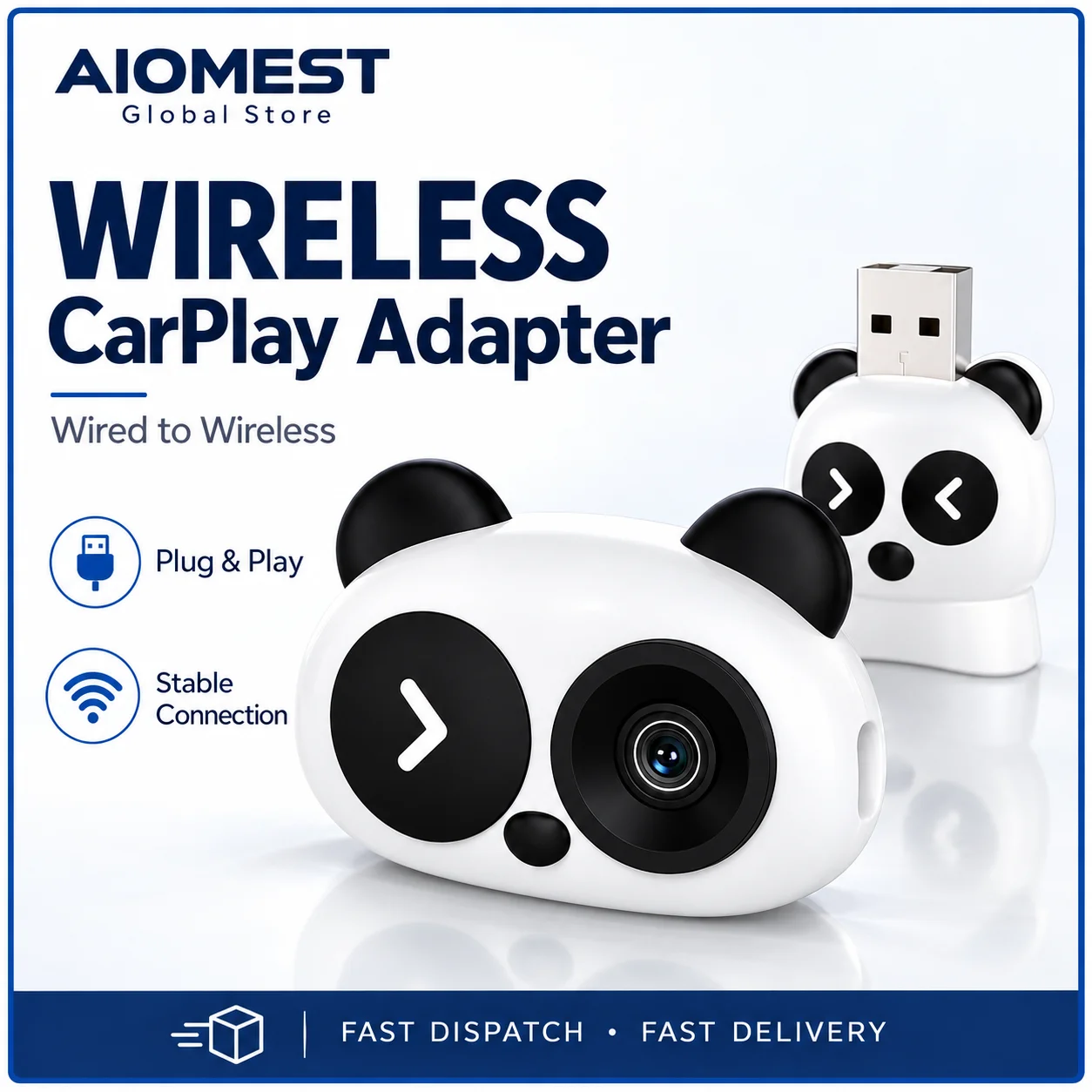 1080P Wireless Carplay Baby Car Camera Monitor, OTA Upgradable Backseat Child Safety Cam with Split Screen, Easy Install