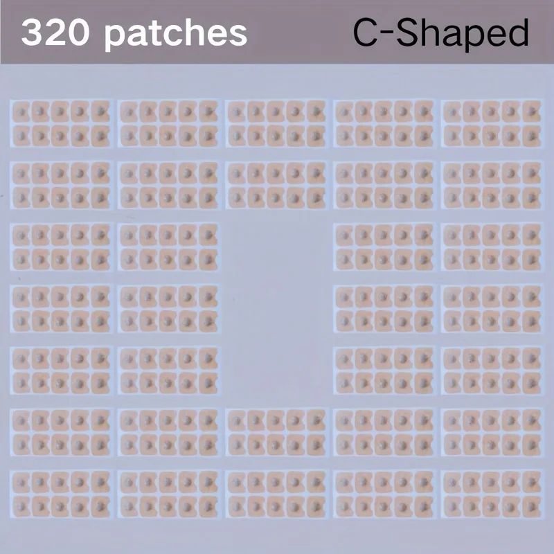 320Pcs Beige Square/Round Magnetic Nasal Patches, Strong Stick Long-Lasting for Multi-Scene