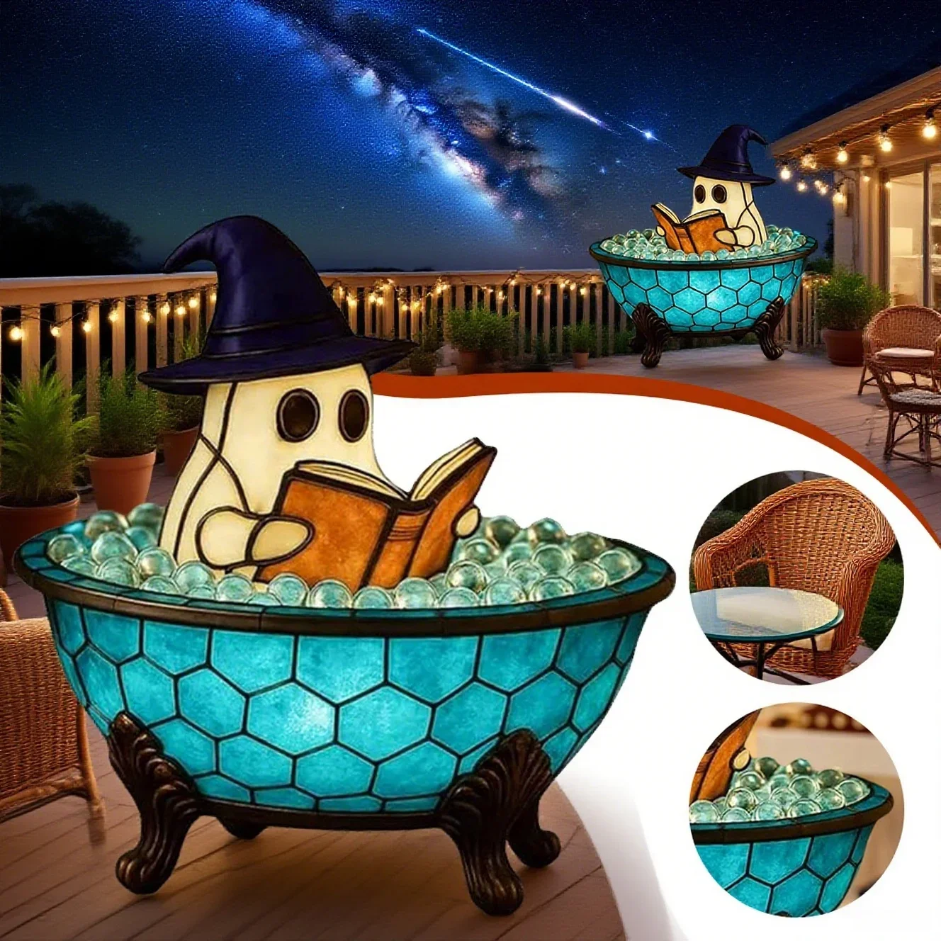 1/2X LED Halloween Ghost Bubble Bath Lamp Kleurveranderende Sfeerlicht Halloween Ghost Nachtlampje Leuke Lamp Halloween Decoraties