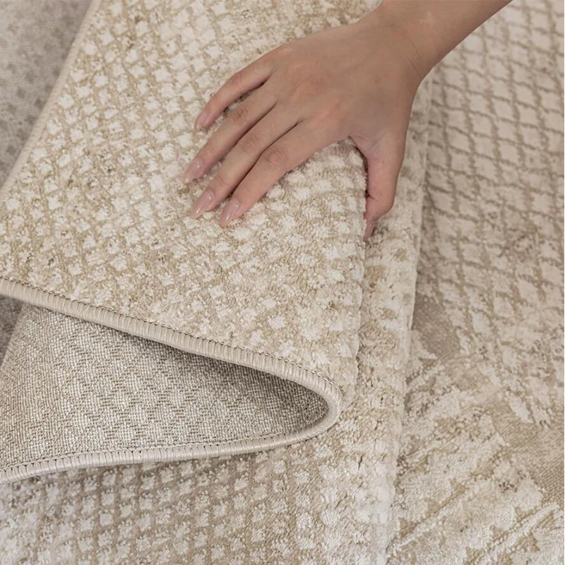 Cream Style Modern Living Room Carpet Turkey Bedroom Area Rug Simple Solid Color Girl Room Decor Soft Carpet Thick Cloakroom Mat