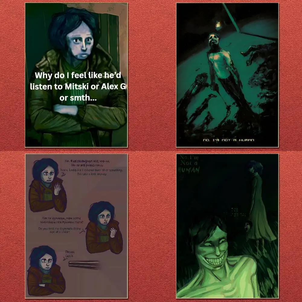 Honor Game N-No، أنا لست ملصق Human-MT مقاوم للماء عالي الدقة جدار لزج لغرفة النوم المنزلية هدايا تزيين جمالية