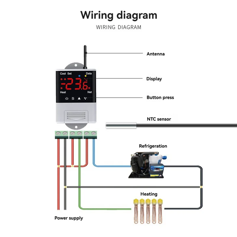 N93R DTC1201 Smart Wifi Thermostat For Aquarium, AC 110V 220V With NTC Sensor And Mobile App Control For Home Automation