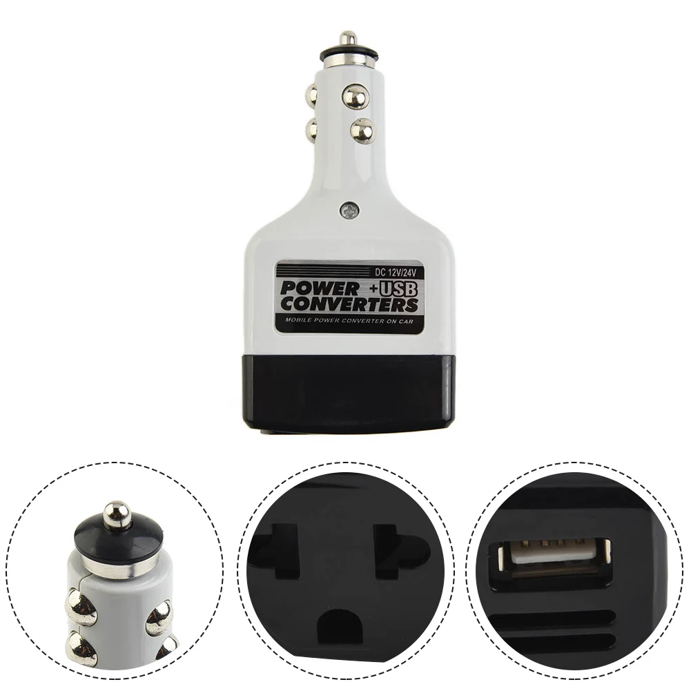 Inverter Adapter Inverter USB Outlet Charger DC To AC Car Accessories Car Power Adapter Inverter ABS Flame Retardant Plastic