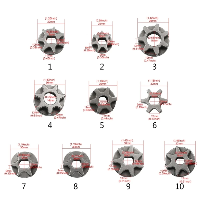 Gear  Drive Replace Sprocket Gear Asterisk 3/6/7 Teeth Electric Chainsaw Chain Angle Grinder Electric Saw Gear