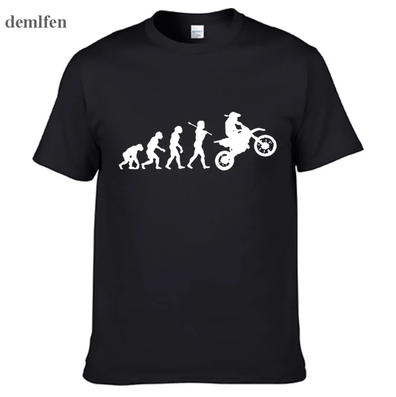 Summer Fashion Evolution Motocross T Shirts Men Short Sleeve Cotton T-shirt Funny Hip Hop Clothing Tops Tees