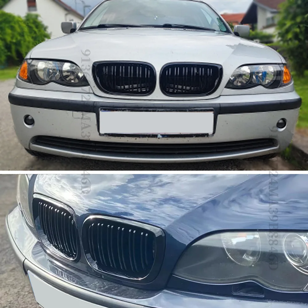 Siatka wlotowa przednia chłodnica Kratka nerkowa Kratka maski Kratka zderzaka Kratka Akcesoria do BMW E46 serii 3 4-drzwiowy 2002-2005 Tuning — zdjęcie 4
