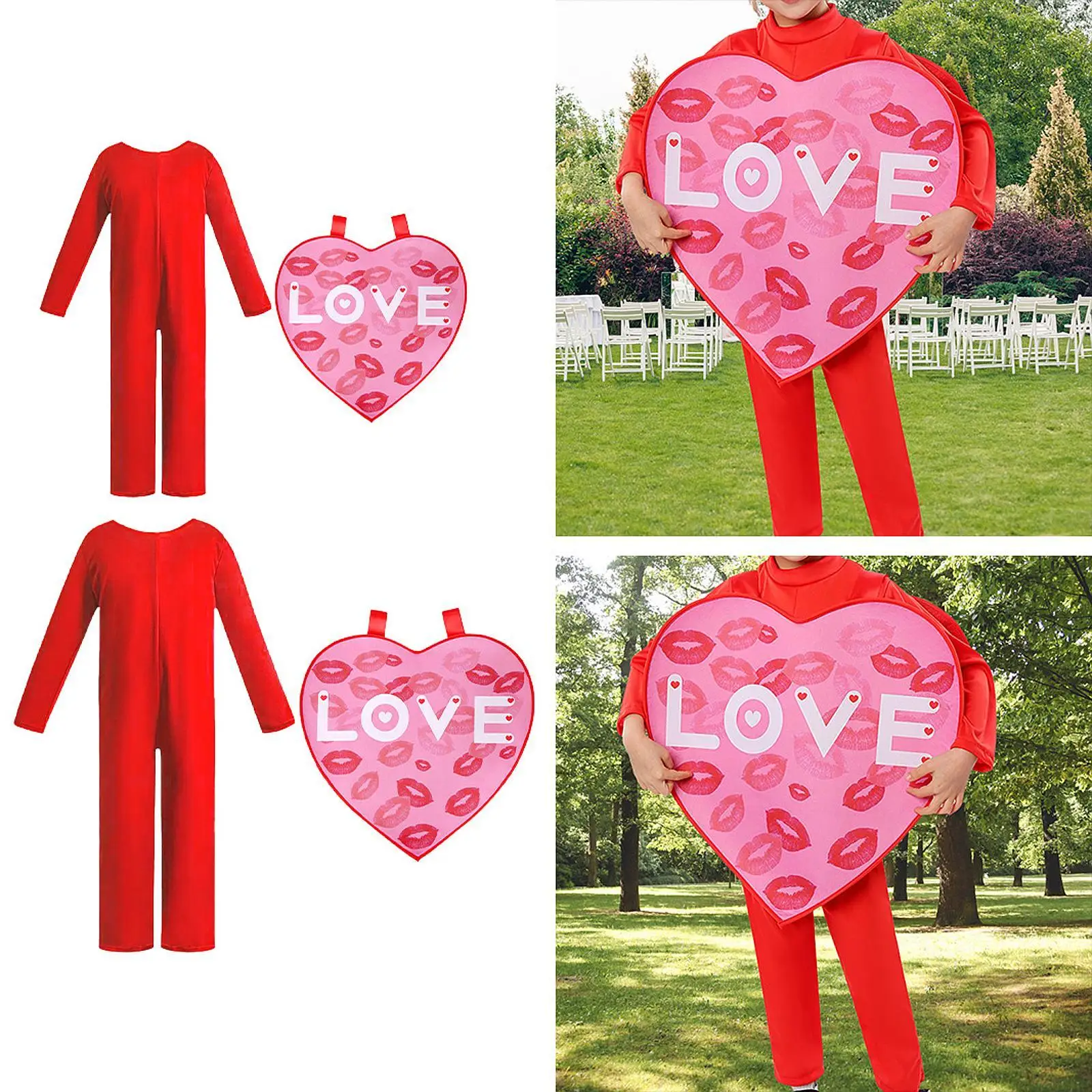 

Heart Costume Holiday Outfit for Celebrations Performance Party Supplies Child