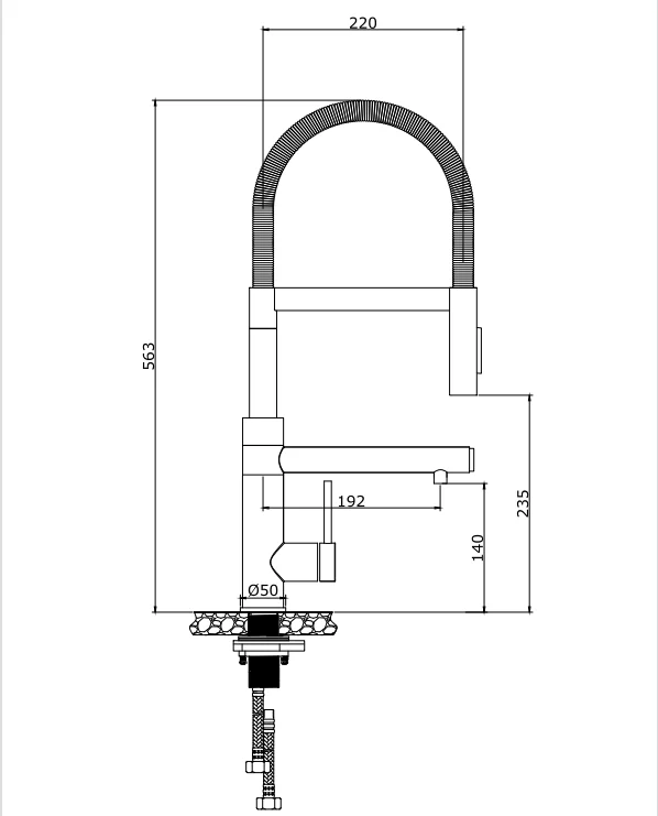 WOTAI Brass Spring Pull Down Kitchen Faucet OEM/ODM Acceptable Kitchen Mixer Tap for Home/Hotel Kitchen Sink