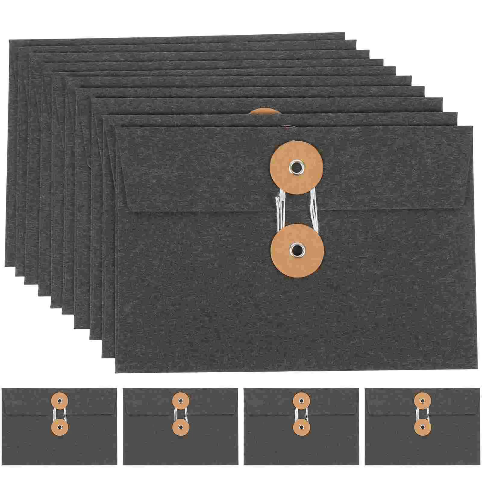10 Pcs Folders Envelope Paper Bag Postcard Student Pockets Packaging Colored Envelopes