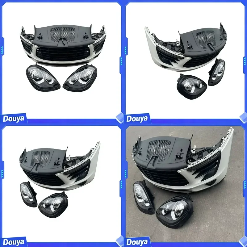 Classic High Quality Macan 95B Front Bumper Assembly Front Face Luminaire Radiator Head Mouth Gantry tank Condenser for
