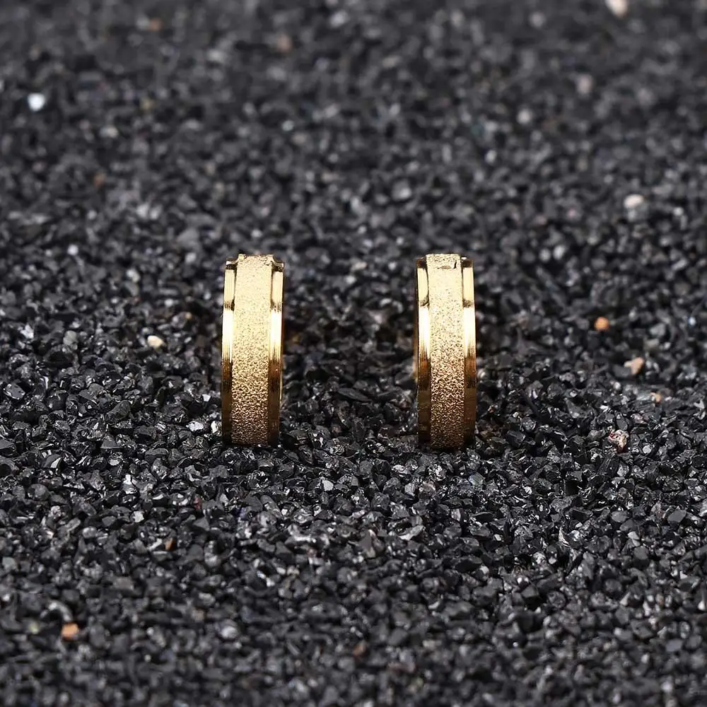 Панк тусклые мужские ювелирные изделия из нержавеющей стали модные простые круглые серьги-кольца золотой лак