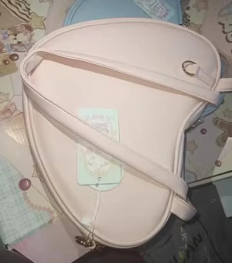 New Lolita Bag Sweet Heart Shoulder Bag High-capacity PU Underarm Bags for Women 2024 Cute Kawaii JK Uniform Bag Bolsa Сумка