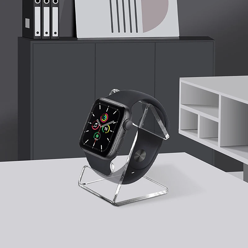 حامل عرض ساعة أكريليك حامل شفاف منظم رف مجوهرات عرض واحد