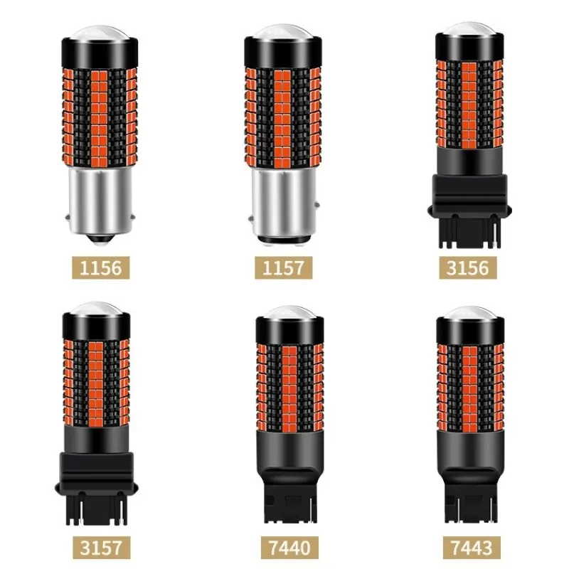 2Pcs 1156 BA15S P21W 1157 P21/5W BAY15D BAU15S PY21W T20 7443 7440 3157 LED Car Tail Bulb Brake Reverse DRL Signal Light 12V 24V