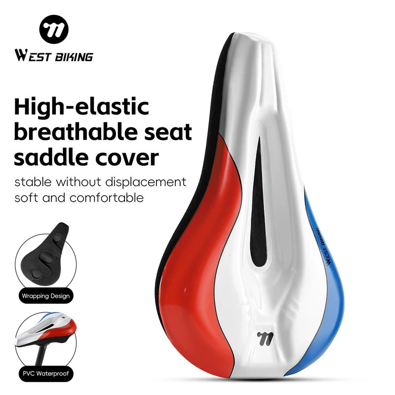 

WEST BIKING Bicycle Saddle Cover High-elastic Hollow Breathable Bike Seat Cover MTB Road Teenagers Comfort Cycling Saddle Cover