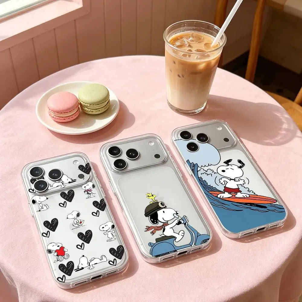 Cute S-snoopy-h Phone Case For IPhone 17/16/15/11/13/14 Pro Max Plus/X/Xr/Xs Max/12mini Air Transparent Clear