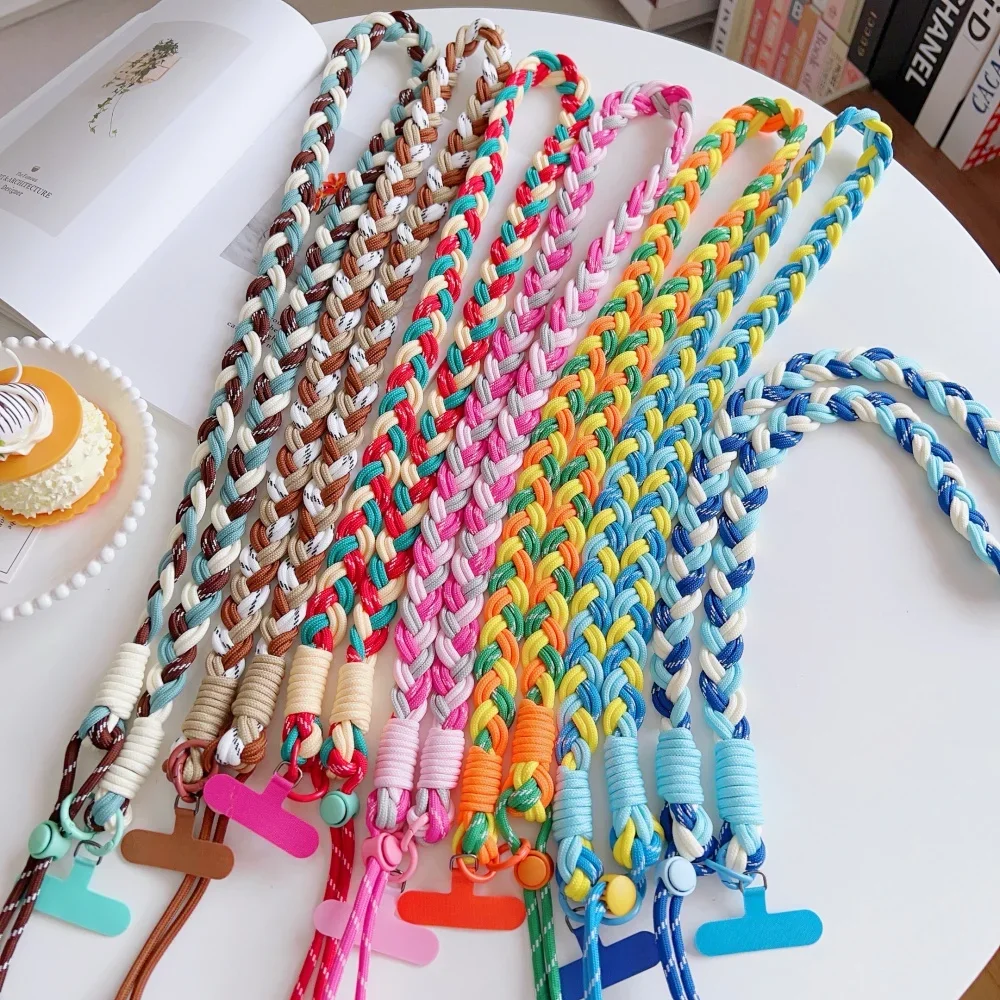 

For Mobile Phone Adjustable Long Crossbody Lanyard Plastic Patch Clip Snap Colorful Necklace Hanging Cord Rope Detachable Strap