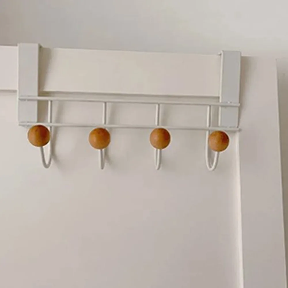Iron Back Door Hooks White 4 Hooks Over Door Hooks Multi Functional Easy Install Door Hanger Rack Home Storage