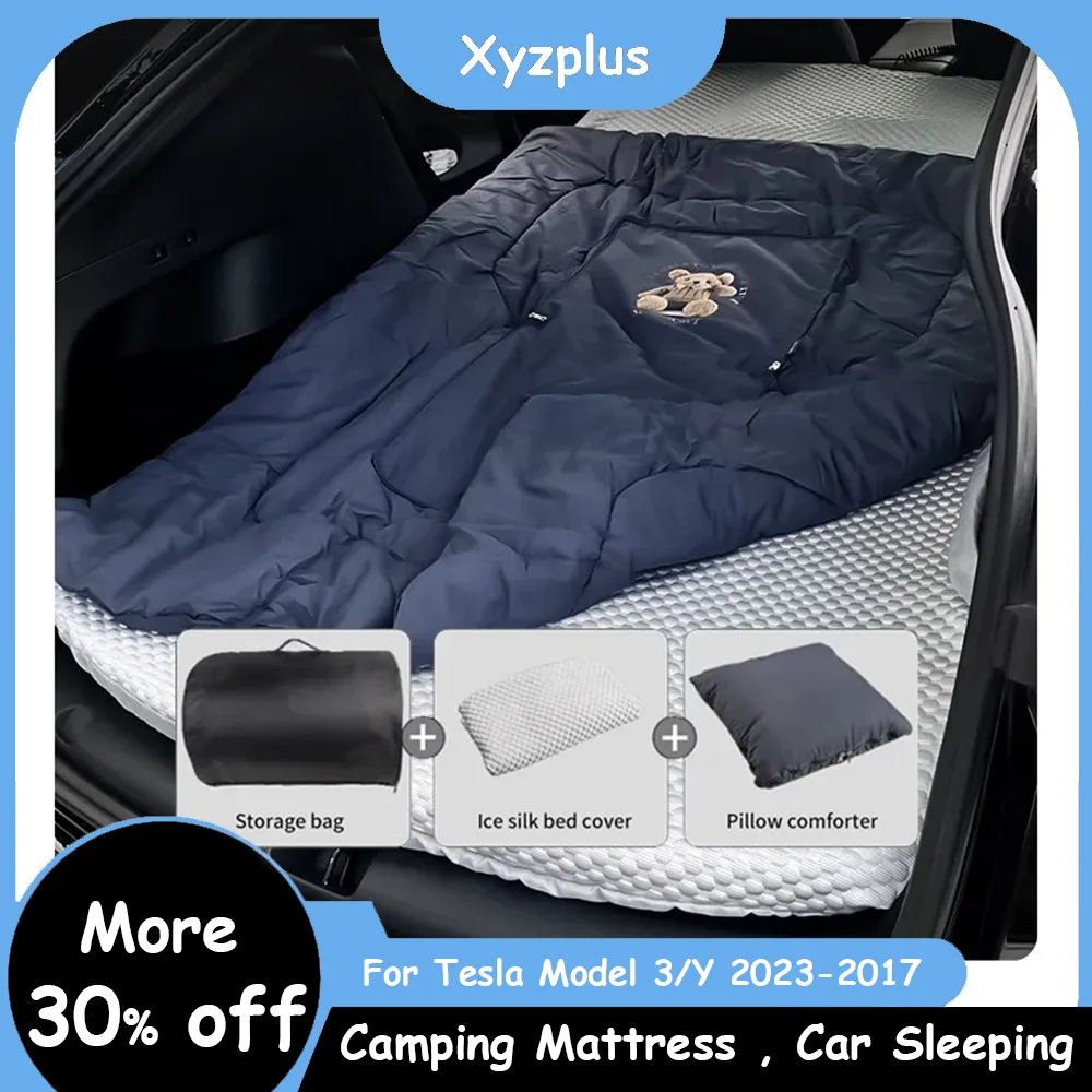 

Camping Mattress for Tesla Model Y/3 Memory Foam Mattress Storage Bag & Sheet Provided Portable In Car Sleeping