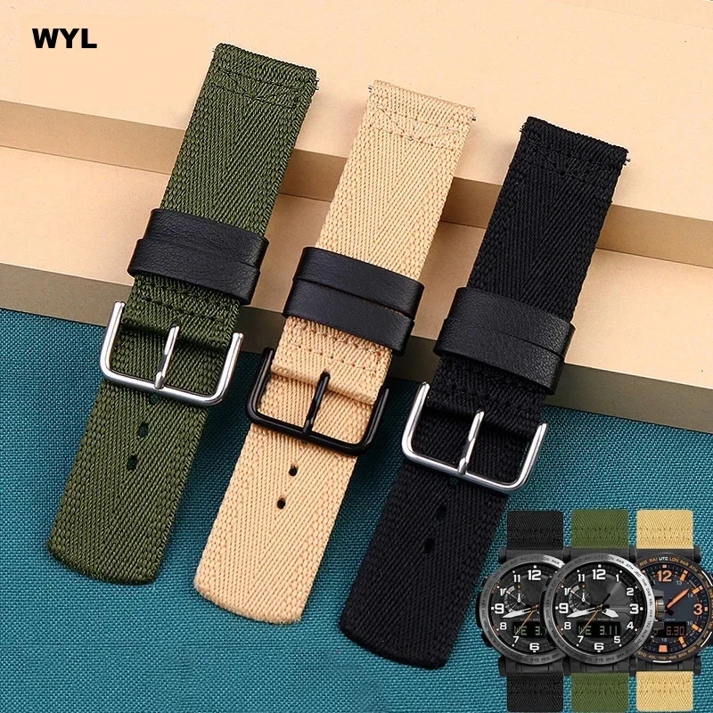 

For Casio PROTREK PRW-6600 PRG-600 / 650 series NATO nylon breathable watch belt Accessories mountaineering watch strap 24mm