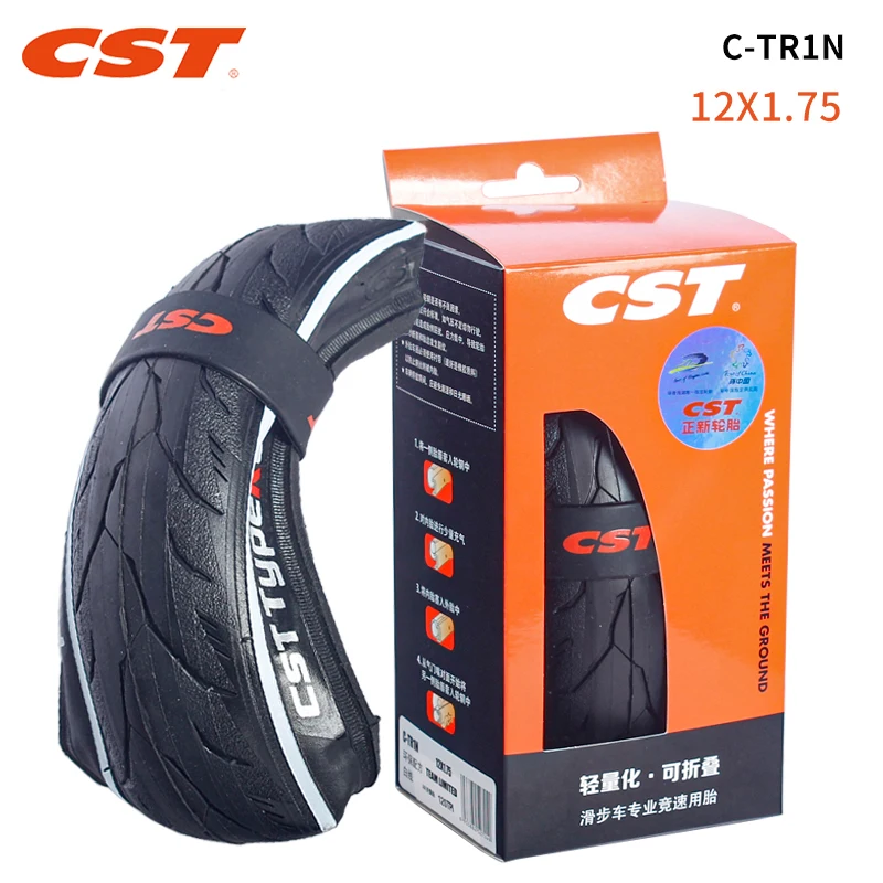 CST-Bicycle Folding Tire with Inner Tube, Ultralight Racing Cycling Tire, 12x1.75, C-TR1N, 203 Kids Balance Bike, 120TPI