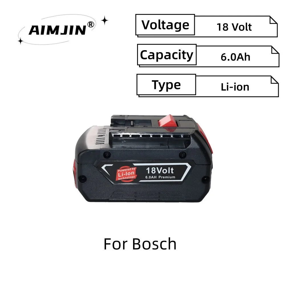 

Перезаряжаемая литий-ионная батарея 6000 мАч для Bosch 18 в 618 а резервная батарея портативная сменная батарея BAT609 BAT609G