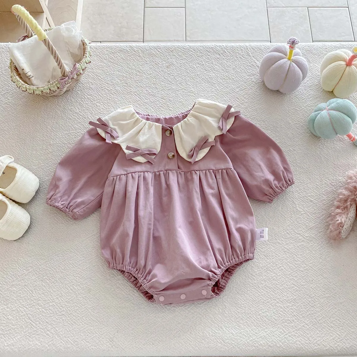 الخريف طفلة حلوة لطيف دمية طوق القوس بذلة طويلة الأكمام، طفلة لطيف بذلة طويلة الأكمام، مناسبة جدا للذهاب o #4