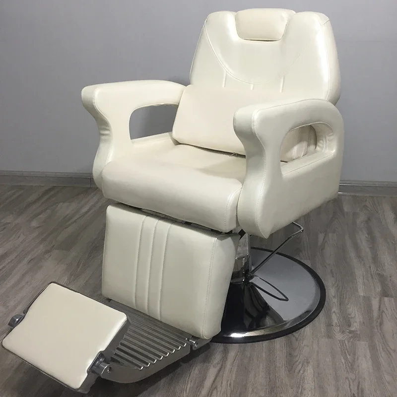 Classic Folding Barber Chair Stainless Steel Multifunctional Premium Barber Chair Trendy Comfy Silla Beauty Salon Furniture