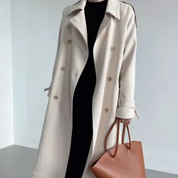 2024 this year's popular new British style coat for women spring and autumn mid-length French trench coat for women