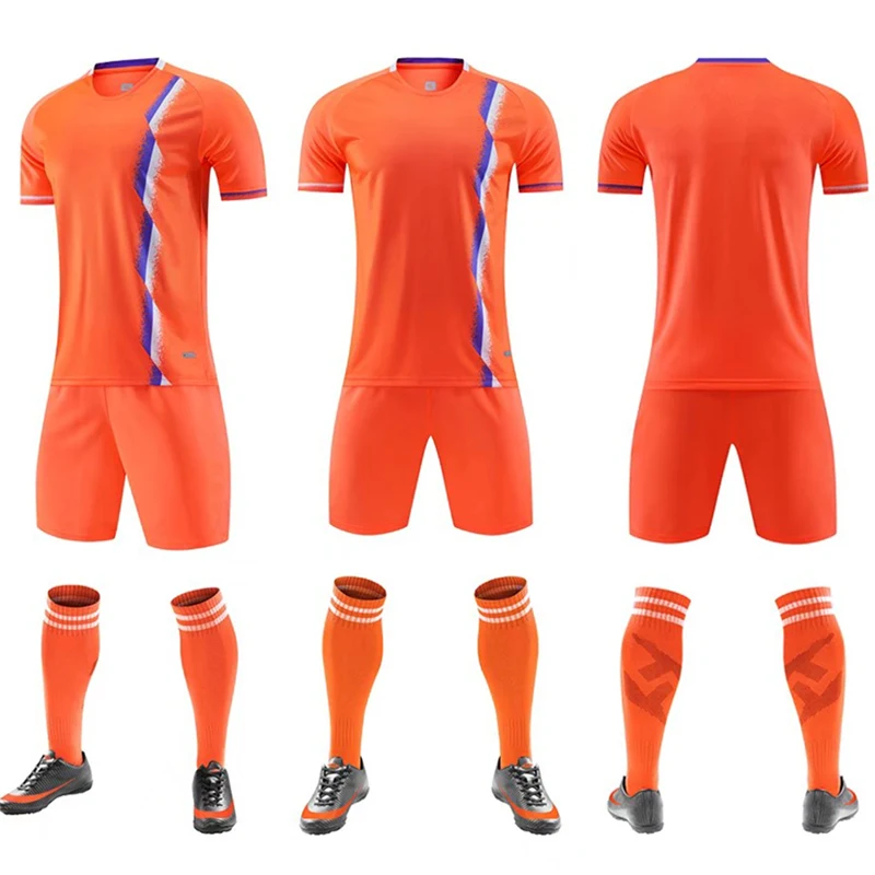 

New Adult Kids Running Training Sets Survetement Football Jerseys Boys Short Sleeve Sports Suit Soccer Tracksuit Uniforms