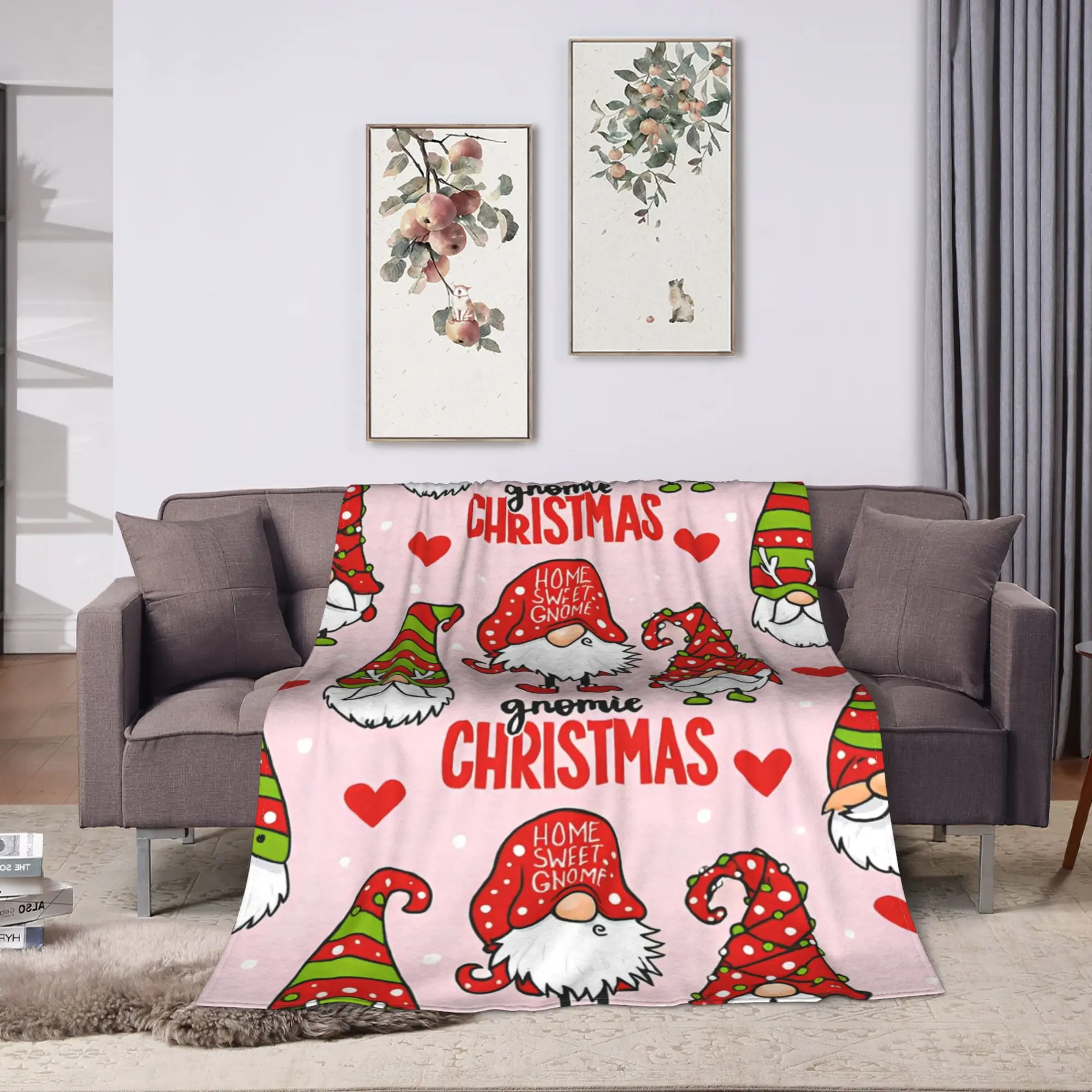Christmas Santa  Warm Blankets  Children Plush Bedding Throws Street Trend Bedroom Flannel Bedspread Sofa Bed Cover