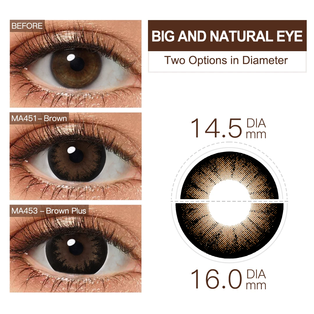 (0~-8) Magister 16.0mm Supersize Lenses Myopia Color Contact Lenses for Eyes With Diopters Prescription Lenses Black Eye Lens