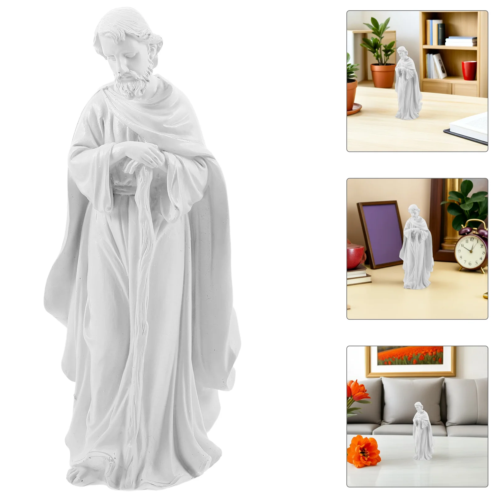 

Refined Resin Jesus Statue Catholic Home Decor Hand Painted Religious Sculpture First Communion Baptism Gift Indoor Nativity