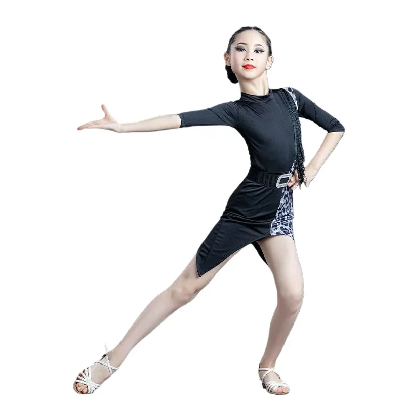 yesgirls-dance-competition-party-stage-outfits-latin-dancer-dress-cha-tassel-long-sleeve-leopard-print-patchwork-dancing-costume