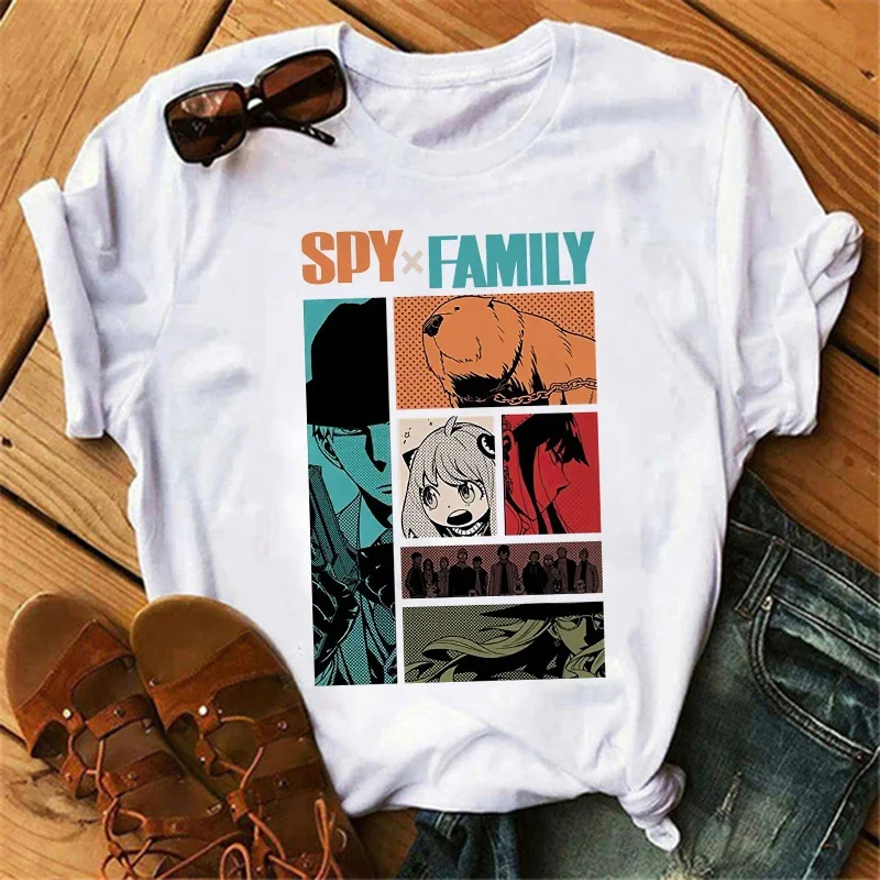 Camiseta de Anime Spy X Family para mujer, camisetas de manga corta de moda Harajuku japonés, Tops de verano Kawaii, Camiseta de cuello redondo para