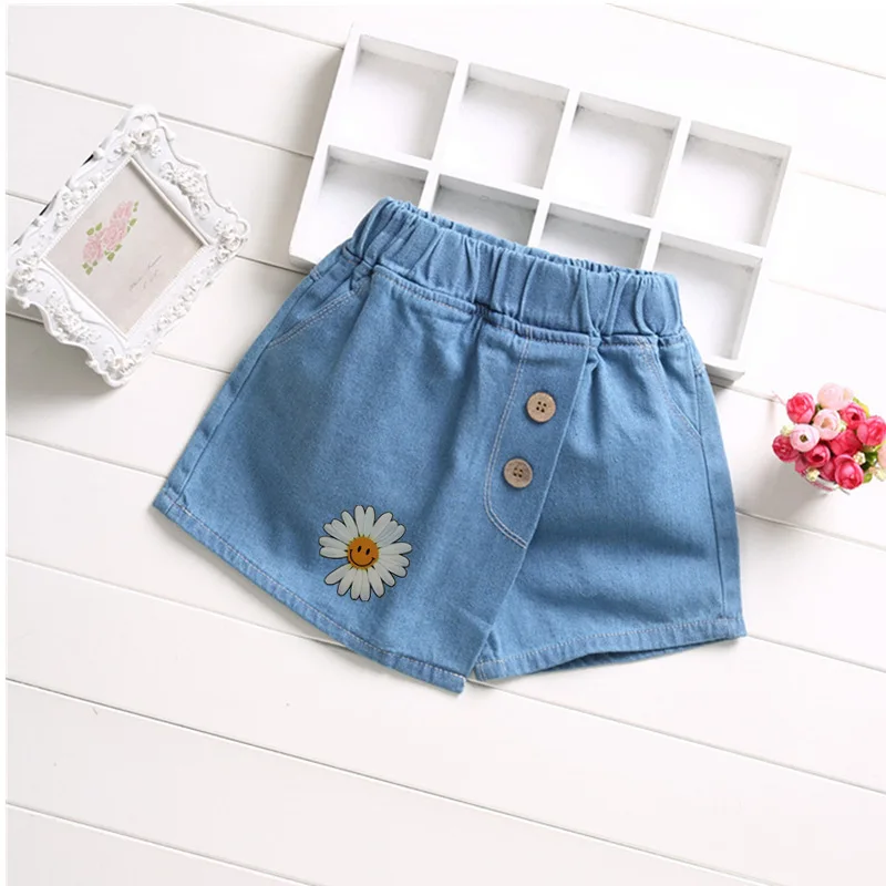 Summer Kids Shorts Girls Denim Shorts Fashion Girl Short Princess Jeans Children Pants Girls Shorts Flower Girls Clothing