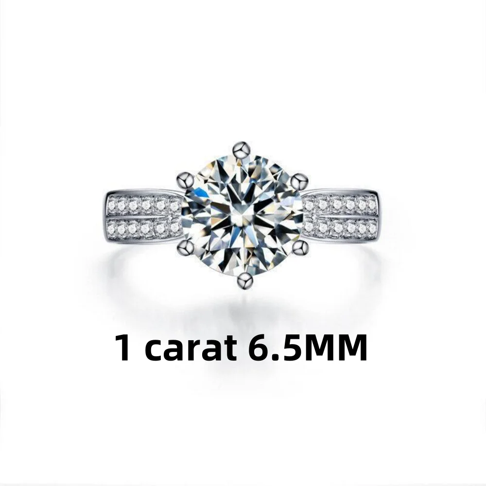925 Sterling Silver Ring Claw with Imitation Moissanite Diamond