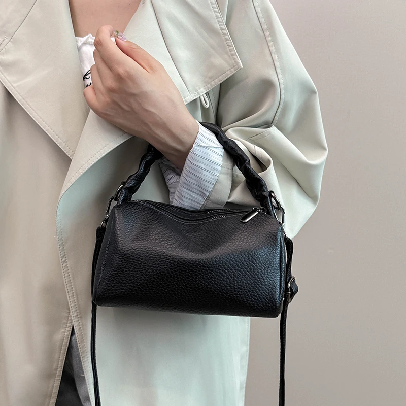 Bolso grande de hombro de diseñador clásico de lujo de cuero elegante para mujer, bolso cruzado para vestir moderno y elegante