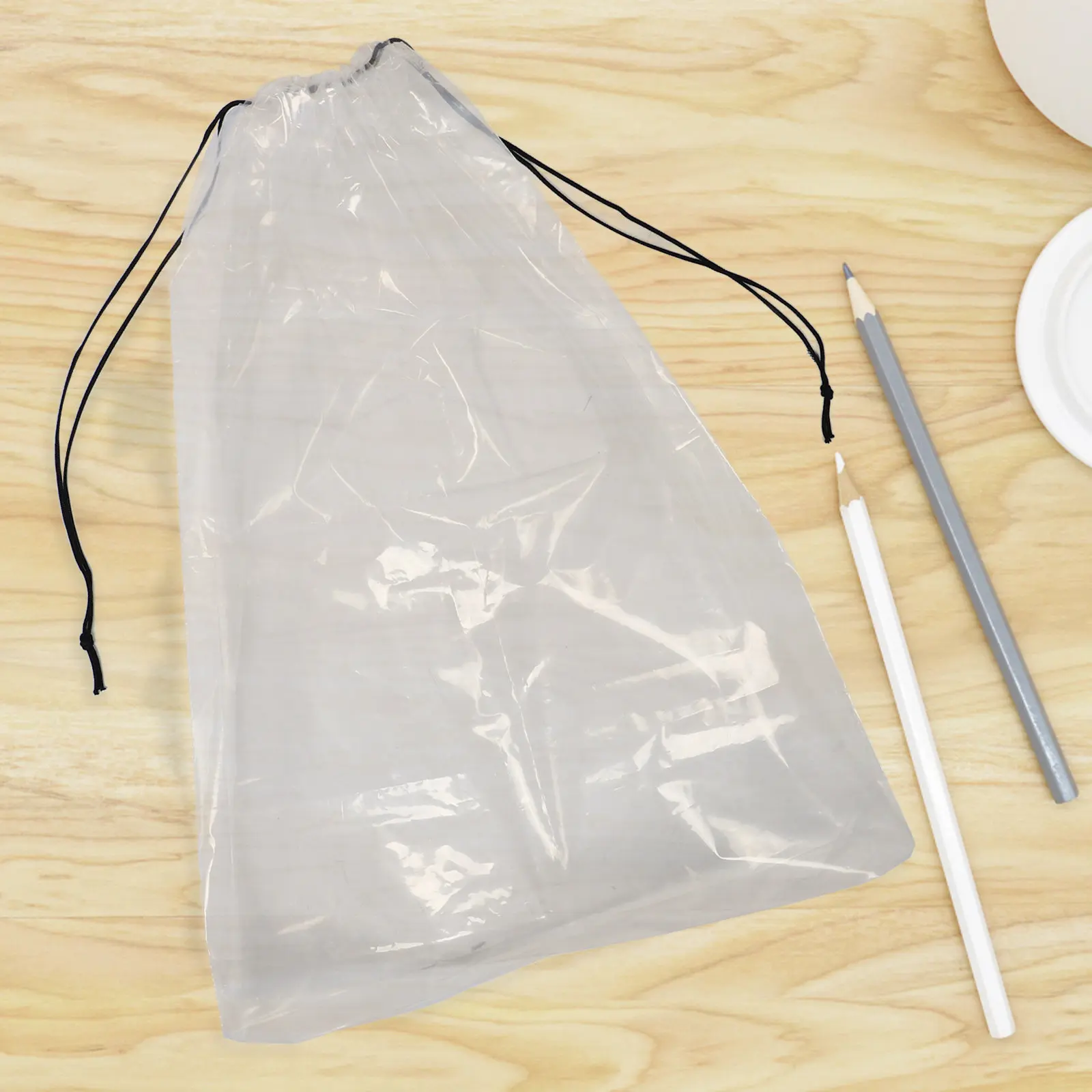 

Storage Bag Transparent Drawstring Backpack Clear Drawstring Organizer Water Resistant Easy Wipe for Sports Travel Students