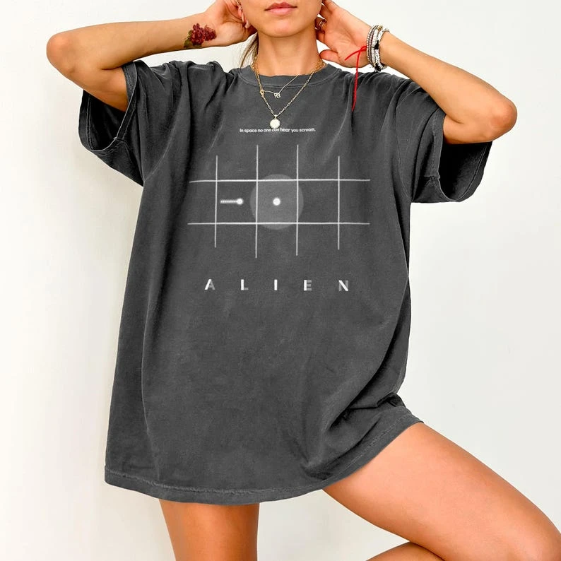 Alien Movie Motion Tracker T-Shirt – Cult Sci-Fi Horror Cinema Tee Cinema Tee Loose-Fit Streetwear Shirt women t shirt