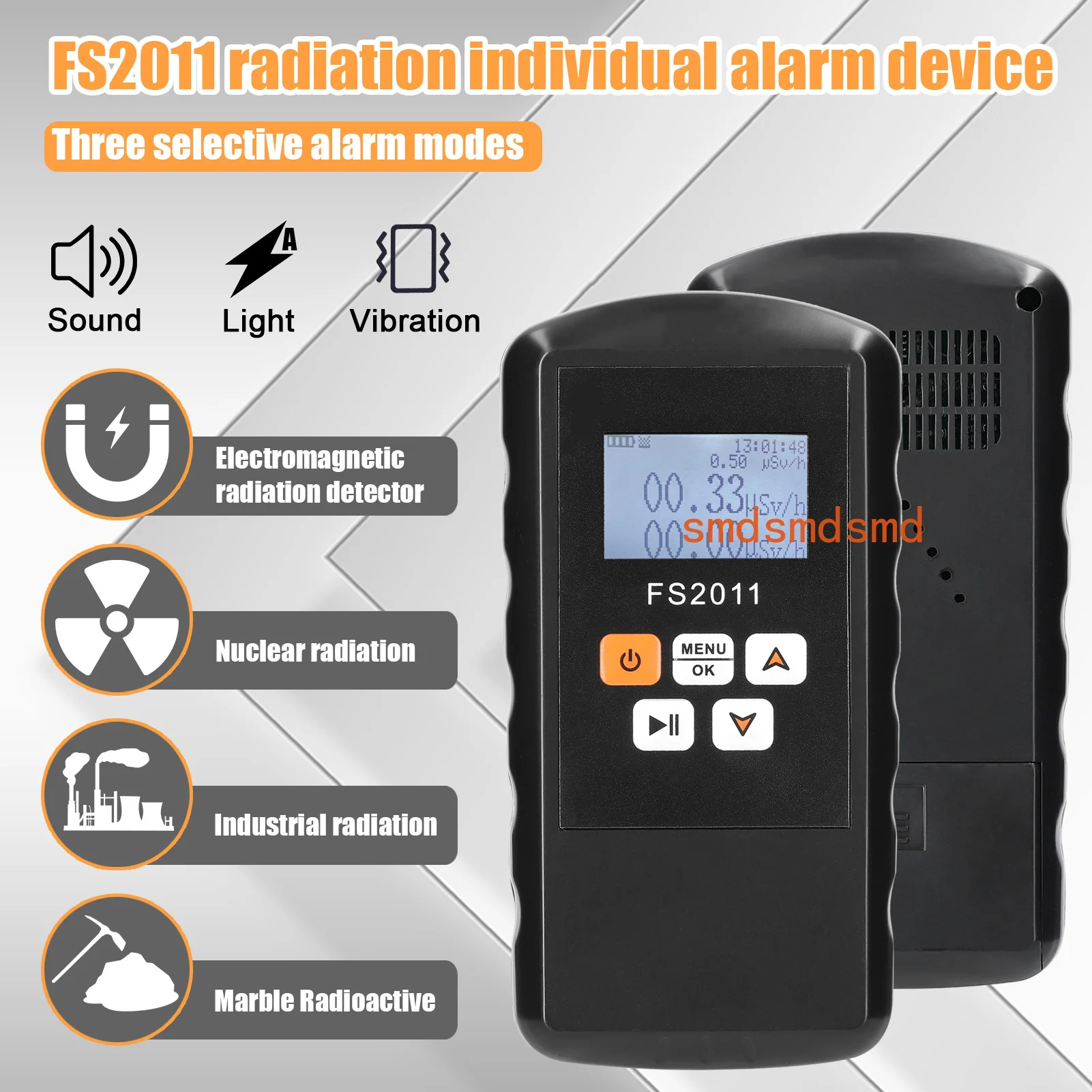 FS2011 2 in 1Counter Electromagnetic Nuclear Radiation Detector EMF Meter Handheld Marble Radioactive Testing Tools