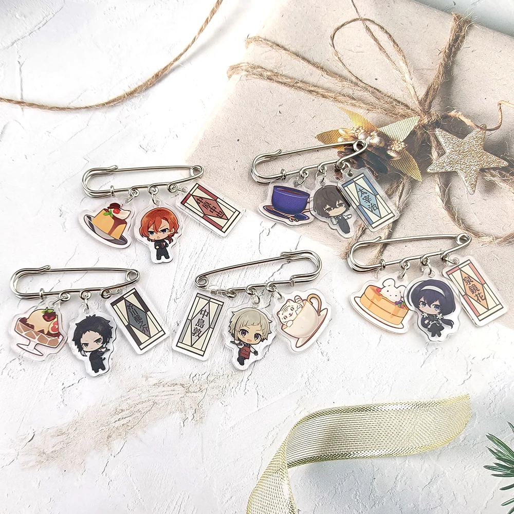 Anime Brosche Pin Kaffee Kuchen Serie Charaktere Dazai Osamu Anhänger Sammlung Breastpin Kleidung Cosplay Accesseries Geschenk