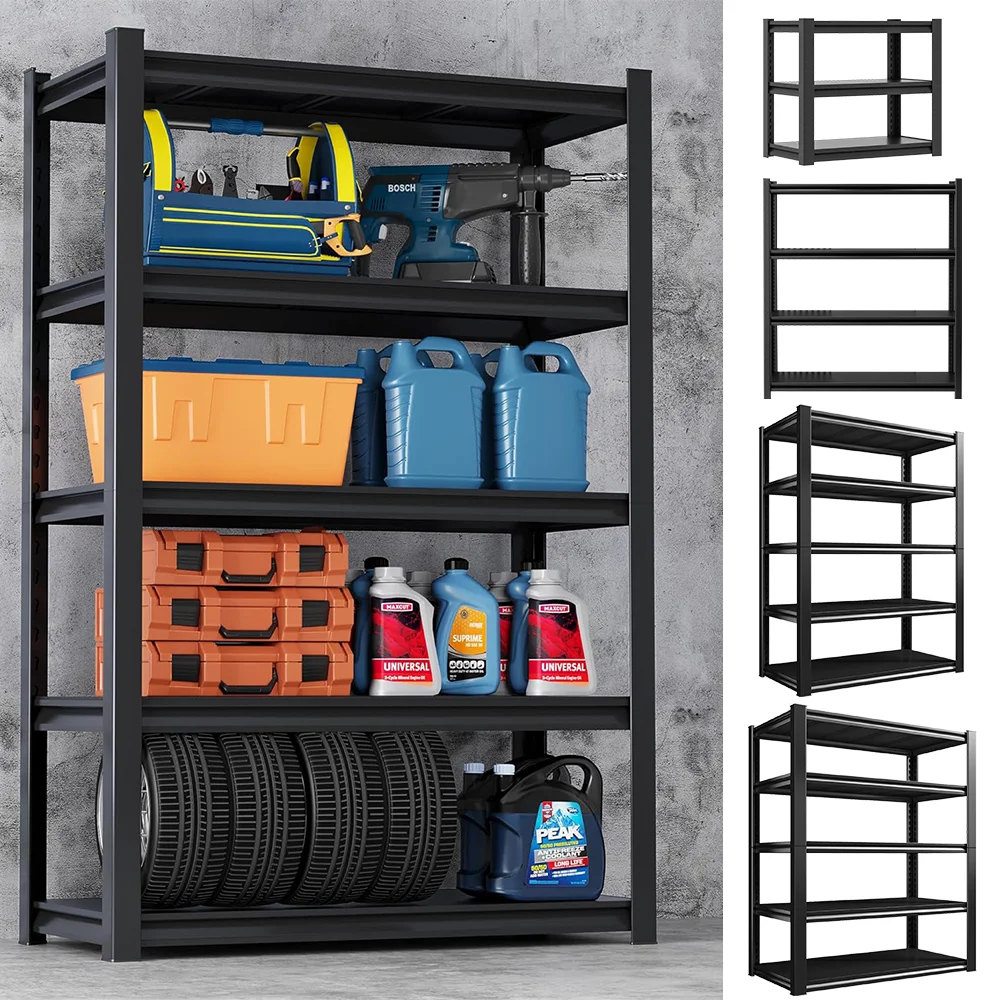 Robuste Lagerregale, 4/5 Etagen, Metallregale, verstellbare Organisation, Speisekammerregal für Küchenlager, Blumenständer