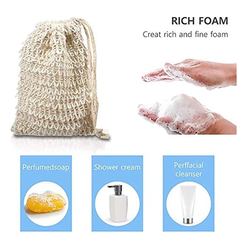 角質除去石鹸バッグ、手作り石鹸収納バッグ、ラミーフォームネット、15袋