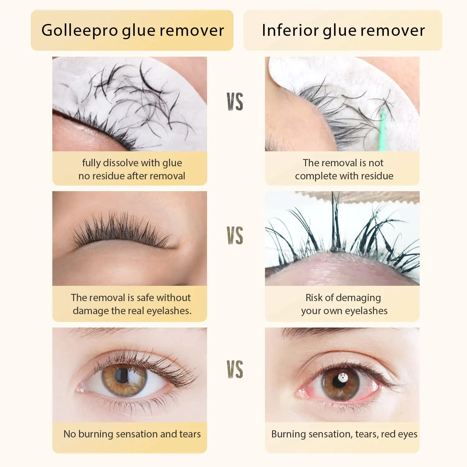 Gollee الأصلي نكهة رمش تمديد مزيل 60 ثانية سريع الذوبان لا ضرر لمستلزمات مزيل لاصق الرموش الطبيعية #6