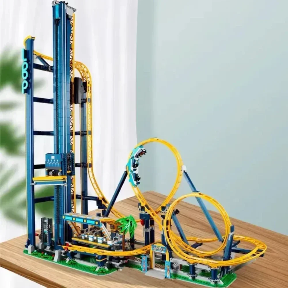 3756pcs Creative Building Blocks Loop Coaster Assemble Fairground Bricks Toys Christmas Birthday Gift For Adult Friends