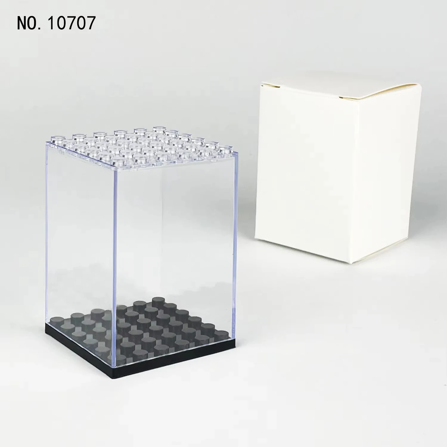 Présentoir de figurines en acrylique, bloc de construction empilable anti-poussière, boîte d'exposition transparente pour jouets, rangement de cadeaux de vacances