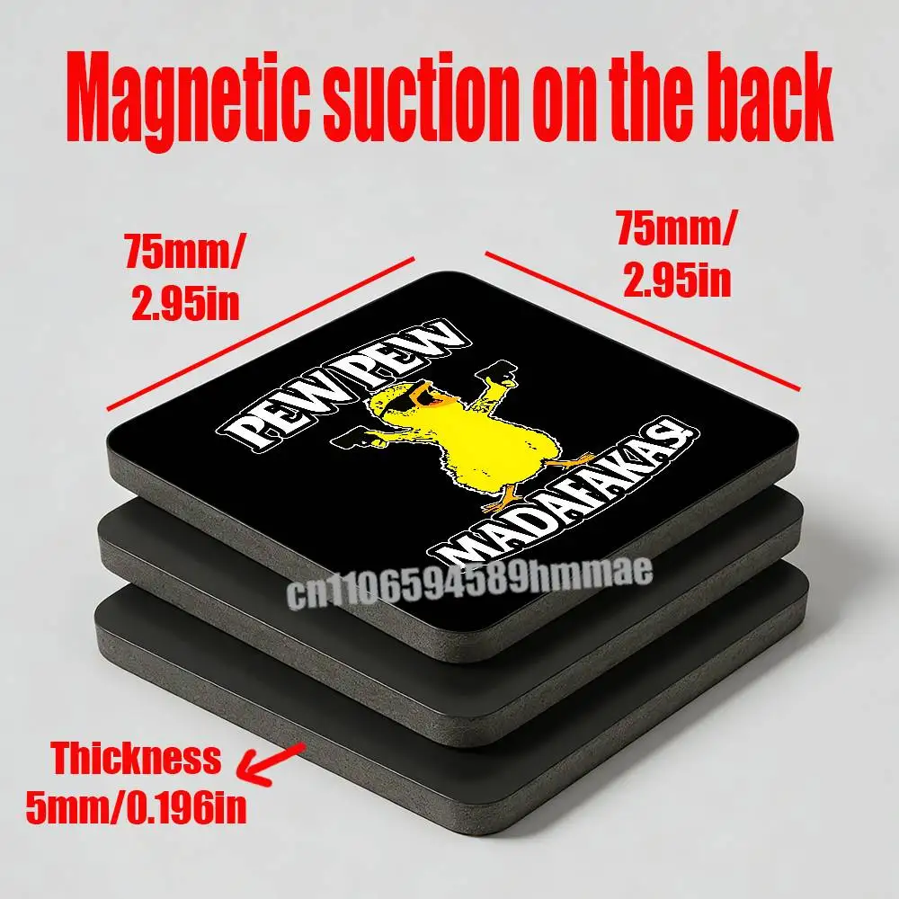 

For YELLOW Duck Pew Pew Madafakas Fridge Freezer Refrigerator Magnets Kitchen Metal Cabinet Magnetic Sticker Card Home Cover
