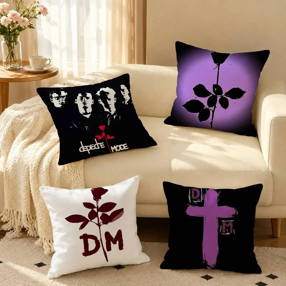 D-Depeche-Mode Band  Square Double-Sided printed Pillow Case Bedroom Bedside Pillow Sofa Cushion Cover