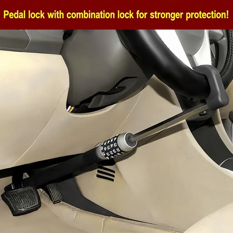 Universal Car Pedal Password Lock Anti-theft Clutch Brake Lock Vehicle Security Device Fit Auto Clutch Brake Pedal Prevent